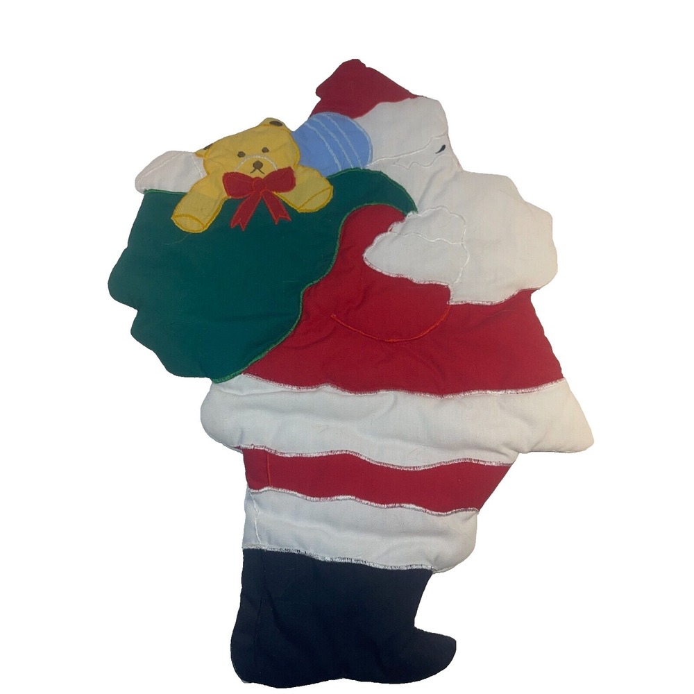 Christmas Santa Fabric Hanging Wall Decoration Sewn Soft